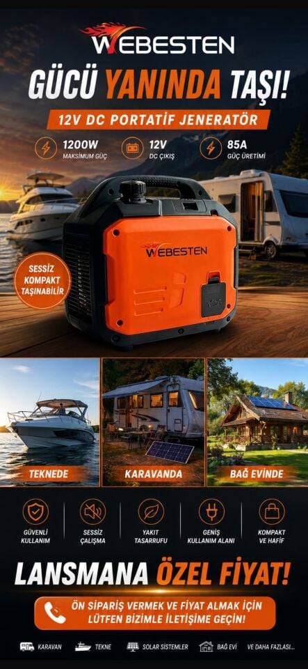 WEBESTEN 12V DC PORTATİF JENERATÖR