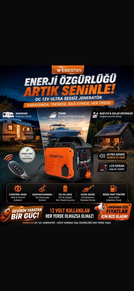 WEBESTEN 12V DC PORTATİF JENERATÖR